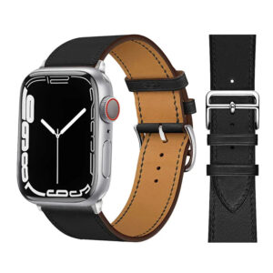 Bracelet en Cuir Pour Apple Watch - Black