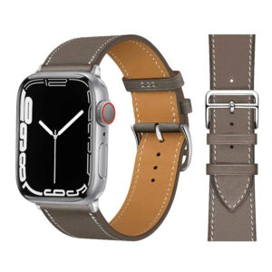 Bracelet en Cuir Pour Apple Watch - Gray