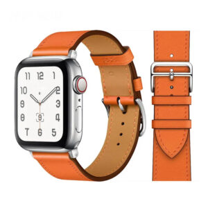 Bracelet en Cuir Pour Apple Watch - Orange
