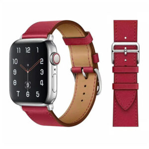 Bracelet en Cuir Pour Apple Watch - Rouge Piment